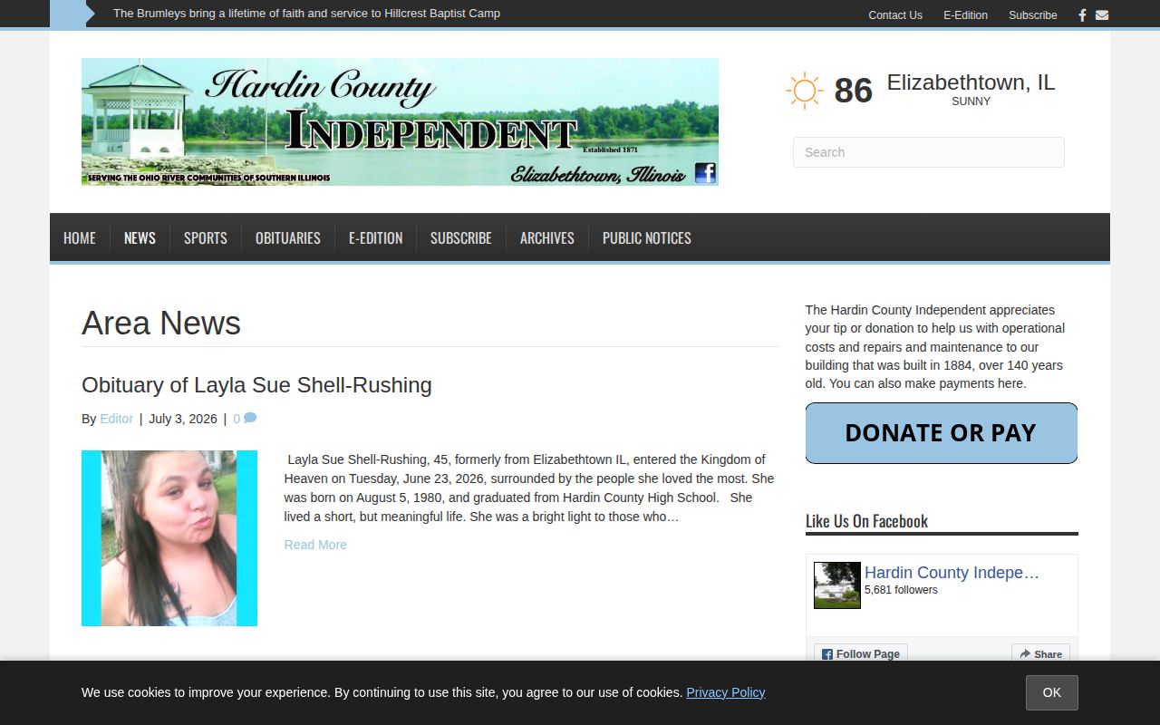 Hardin County Independent archive for dated arrest news coverage